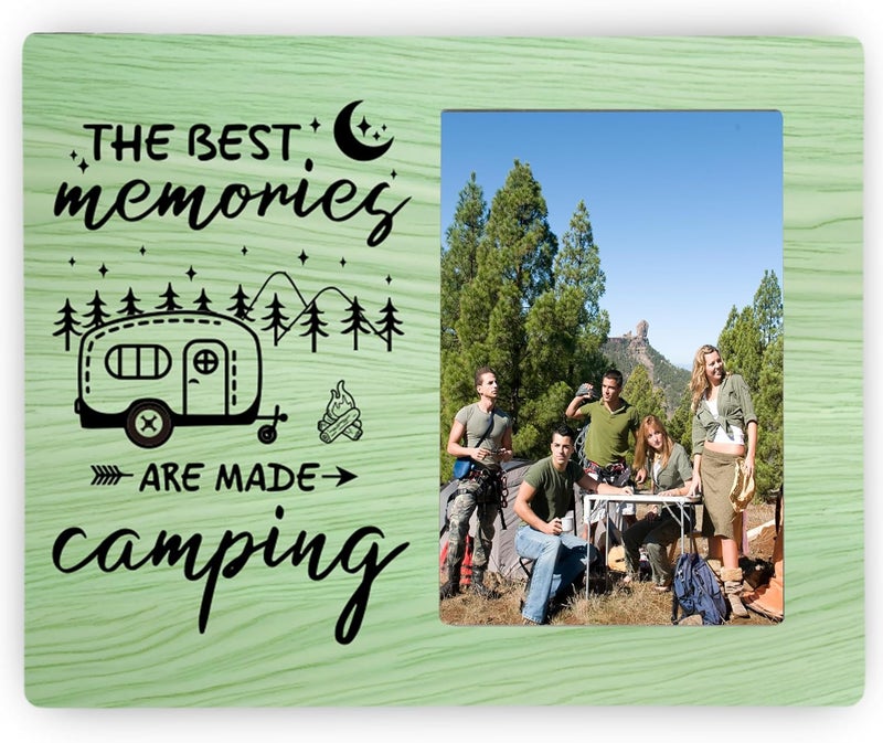 CAIFZ Camping Photo Frame Gifts for Family, The Best Memories are Made Camping Picture Frame, 4x6 inch Photo - Image 1